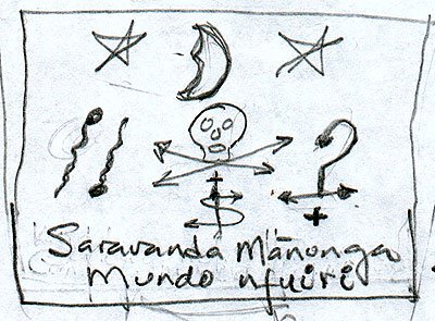 Tempelfahne des "Schrecklichen Oggún aus der Welt der Toten"